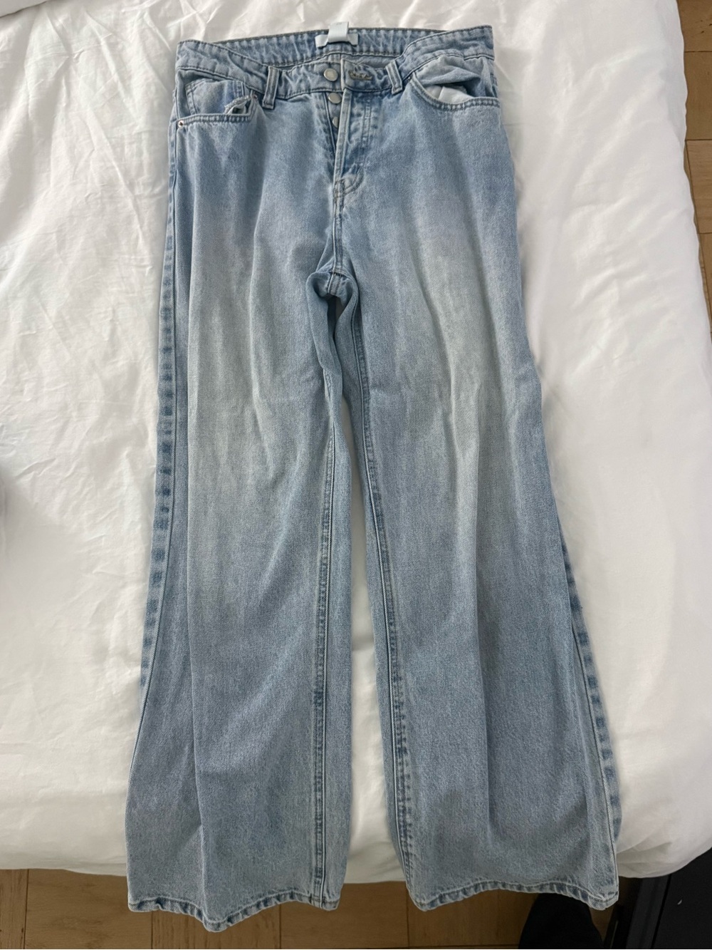 H&M Light Blue Wide-Leg Flare Jeans